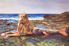 Galenes-Kiss-mermaid-painting-emily-dewsnap-art