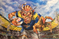 Iron-Maiden-Leeds-Rhinos-Commission-painting-emily-dewsnap-art