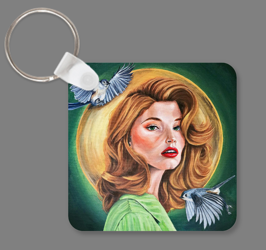 Red-Lips-&-Wing-Tips-tufted-titmouse-painting-Copyright-Emily-Dewsnap-keyring
