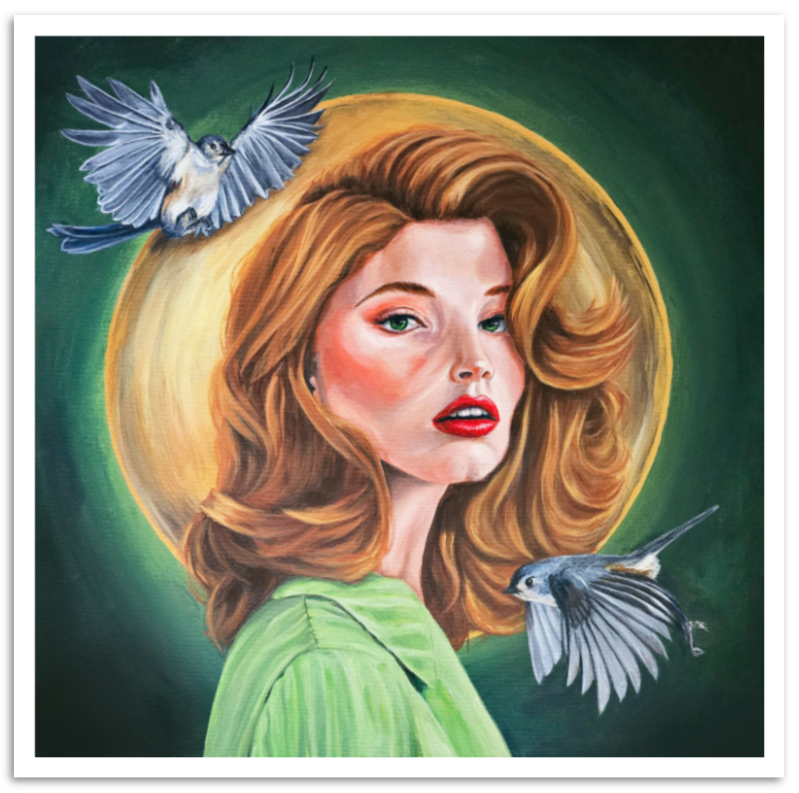 Red-Lips-&-Wing-Tips-tufted-titmouse-painting-Copyright-Emily-Dewsnap-giclee